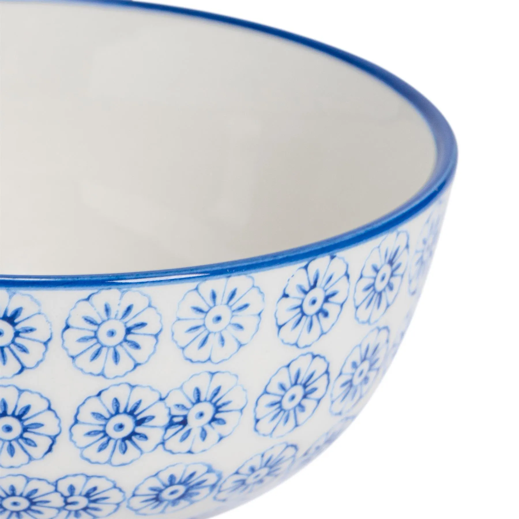 12cm Hand Printed China Rice Bowl - By Nicola Spring