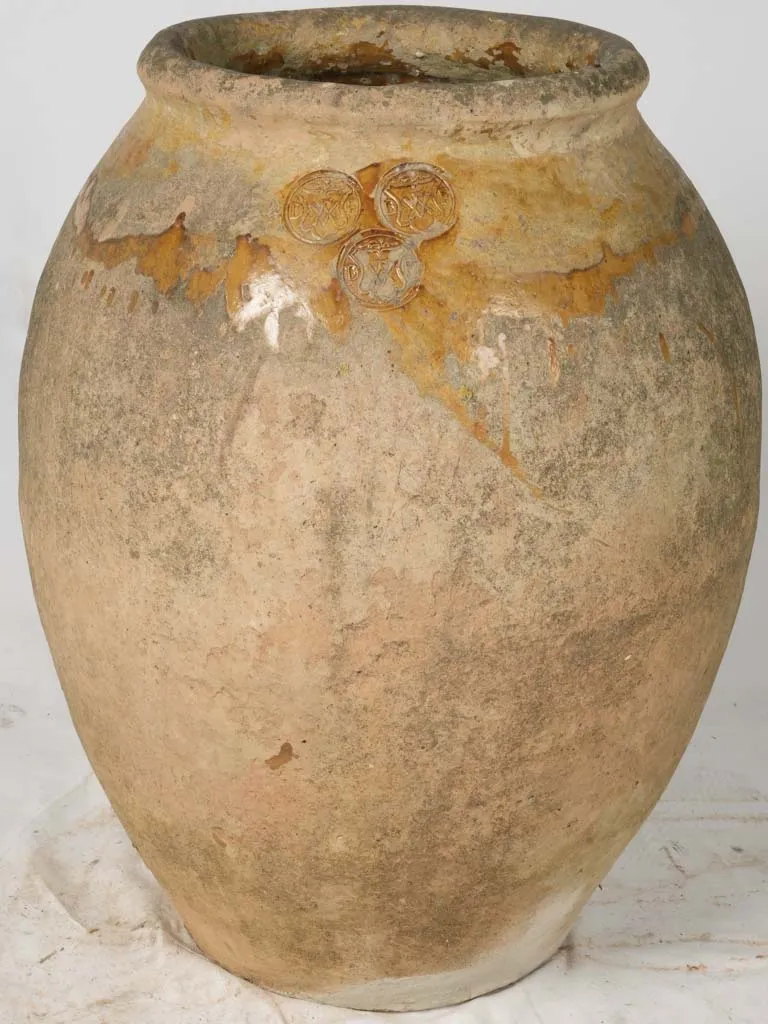 16th Century Fréjus Olive Jar w/ 3 Exceptional Maker's Stamps - 33"