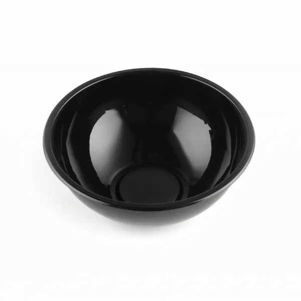 18 oz Round Black Plastic Salad Bowl - 6" x 6" x 2 1/2" - 200 count box