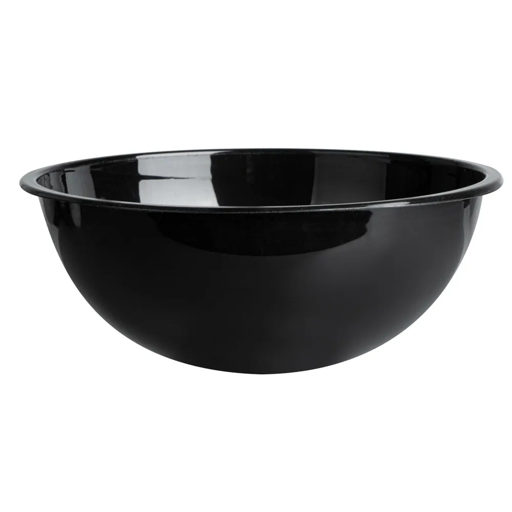 18 oz Round Black Plastic Salad Bowl - 6" x 6" x 2 1/2" - 200 count box