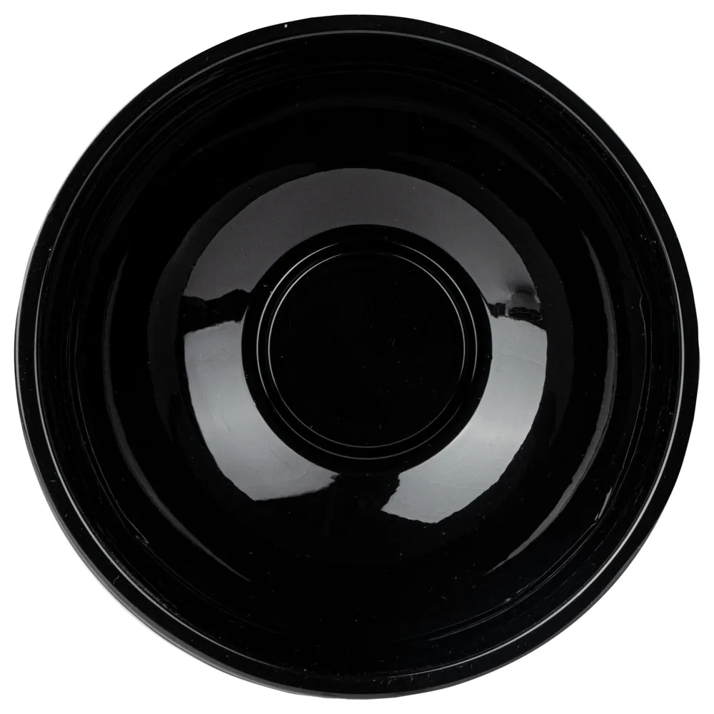 18 oz Round Black Plastic Salad Bowl - 6" x 6" x 2 1/2" - 200 count box