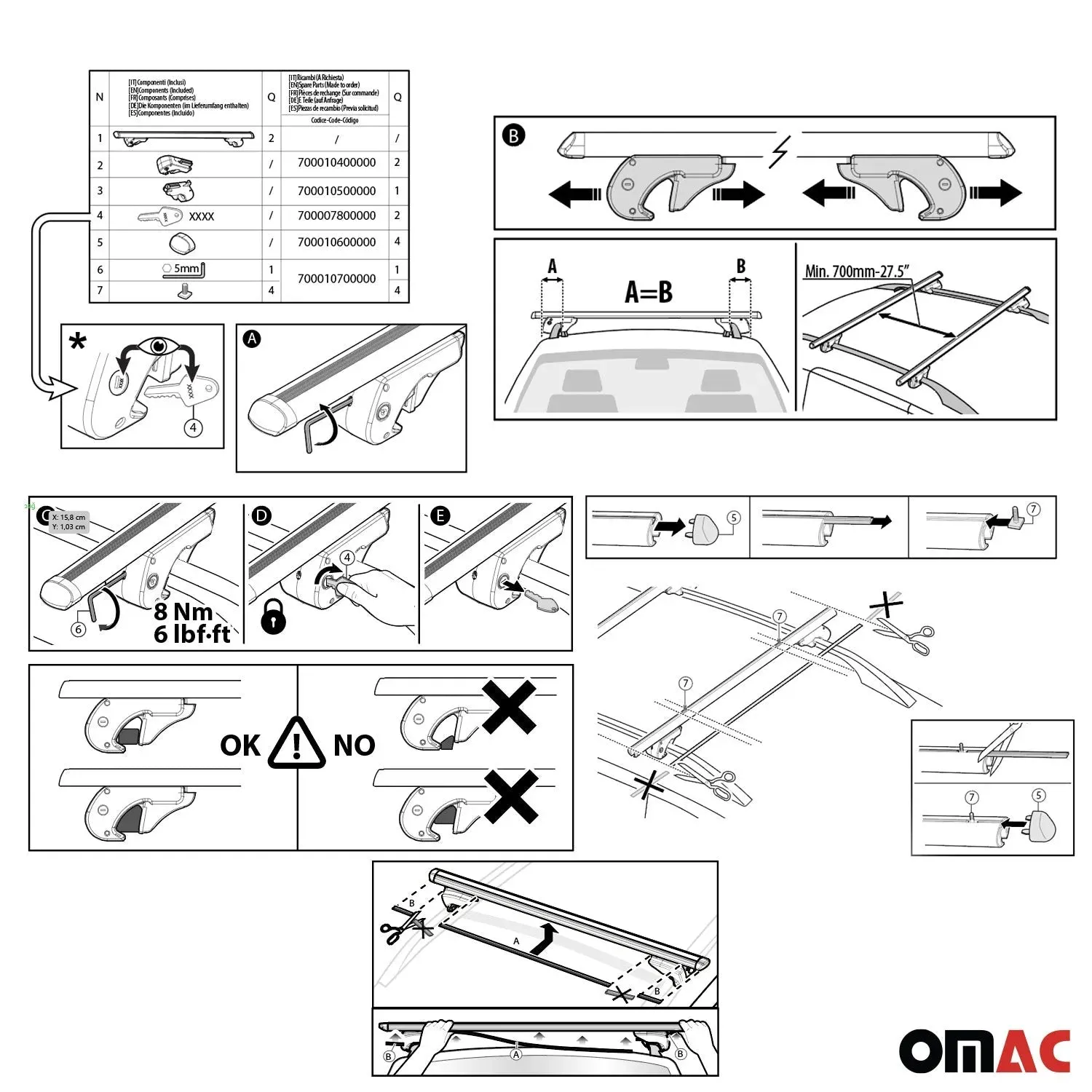 1999-2005 Pontiac Montana Roof Rack Cross Bars Silver