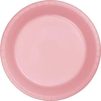 24 Pack Classic Pink Paper Lunch Plates - 18cm