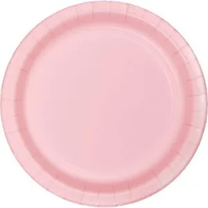 24 Pack Classic Pink Paper Lunch Plates - 18cm