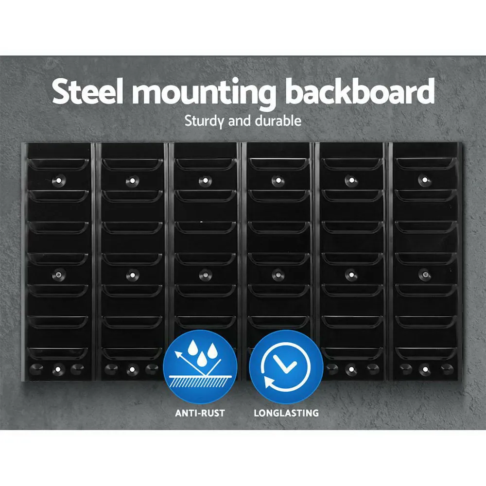 24 Storage Bins Rack w/ Steel Backboard & Labels, Giantz