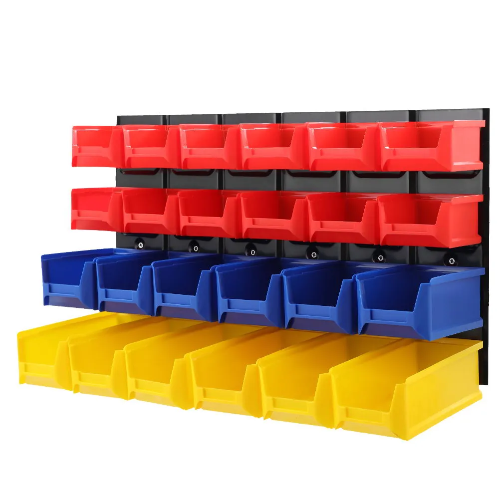 24 Storage Bins Rack w/ Steel Backboard & Labels, Giantz