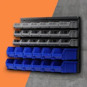 30 Bin Wall Mounted Storage Rack, Heavy Duty - Giantz