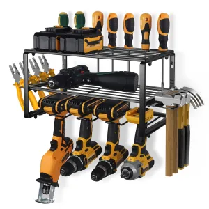 4-Tier Garage Tool Storage Organizer Rack 40cm Power Tool Shelf