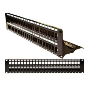 48 Port 2U Keystone Blank Patch Panel with Cable Manager