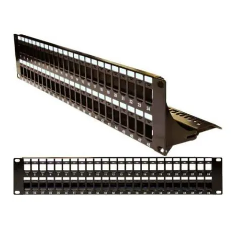 48 Port 2U Keystone Blank Patch Panel with Cable Manager