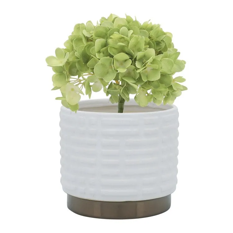 6"/8" Maze Metallic Planters Set of 2 - White