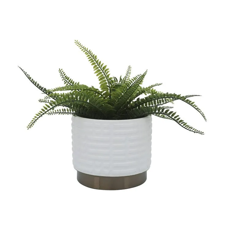 6"/8" Maze Metallic Planters Set of 2 - White