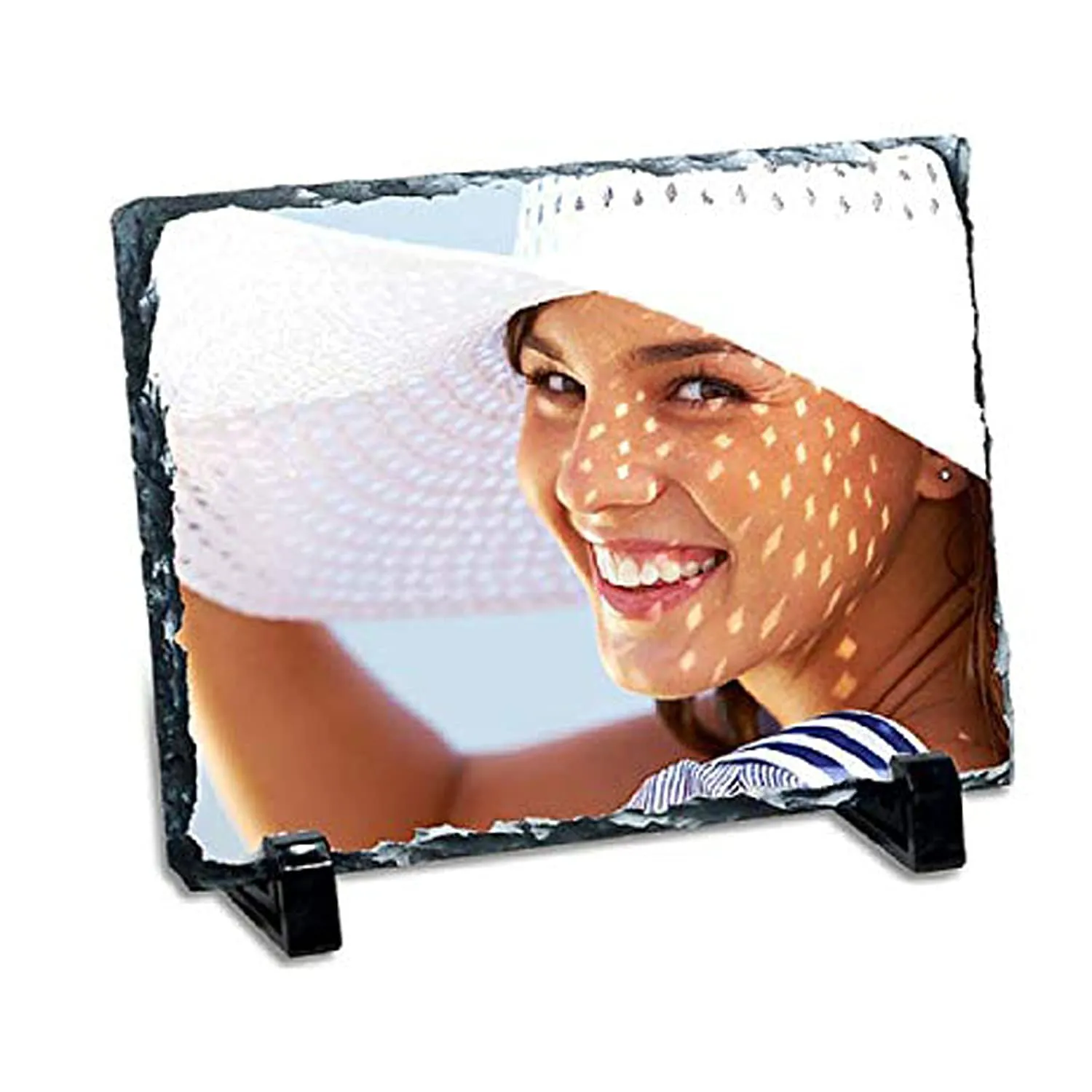 Aastha Imagine Media Personalized Stone Photo Frame, Customize with Your Photos & Messages Wall & Tabletop Frames (5 x 7)