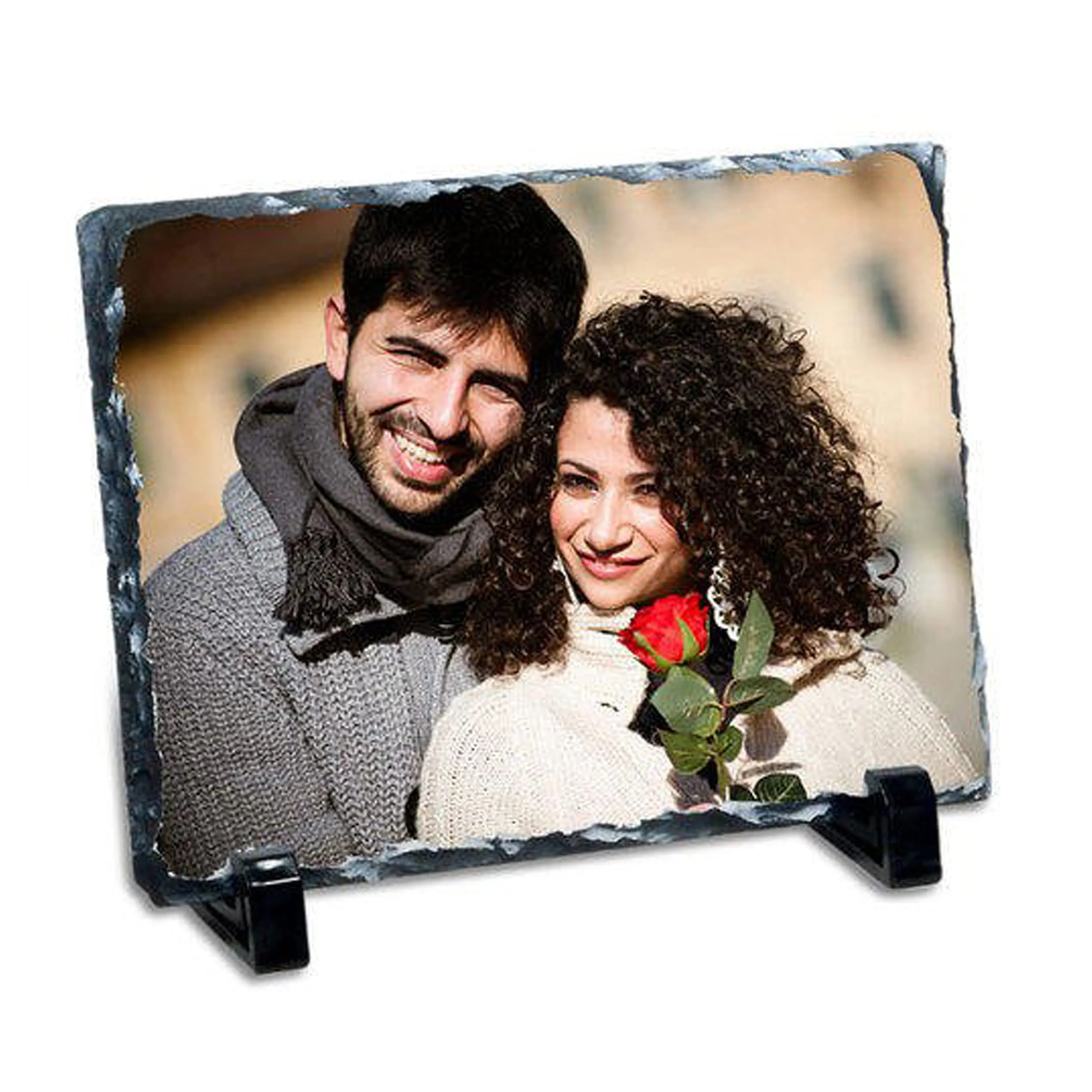 Aastha Imagine Media Personalized Stone Photo Frame, Customize with Your Photos & Messages Wall & Tabletop Frames (5 x 7)