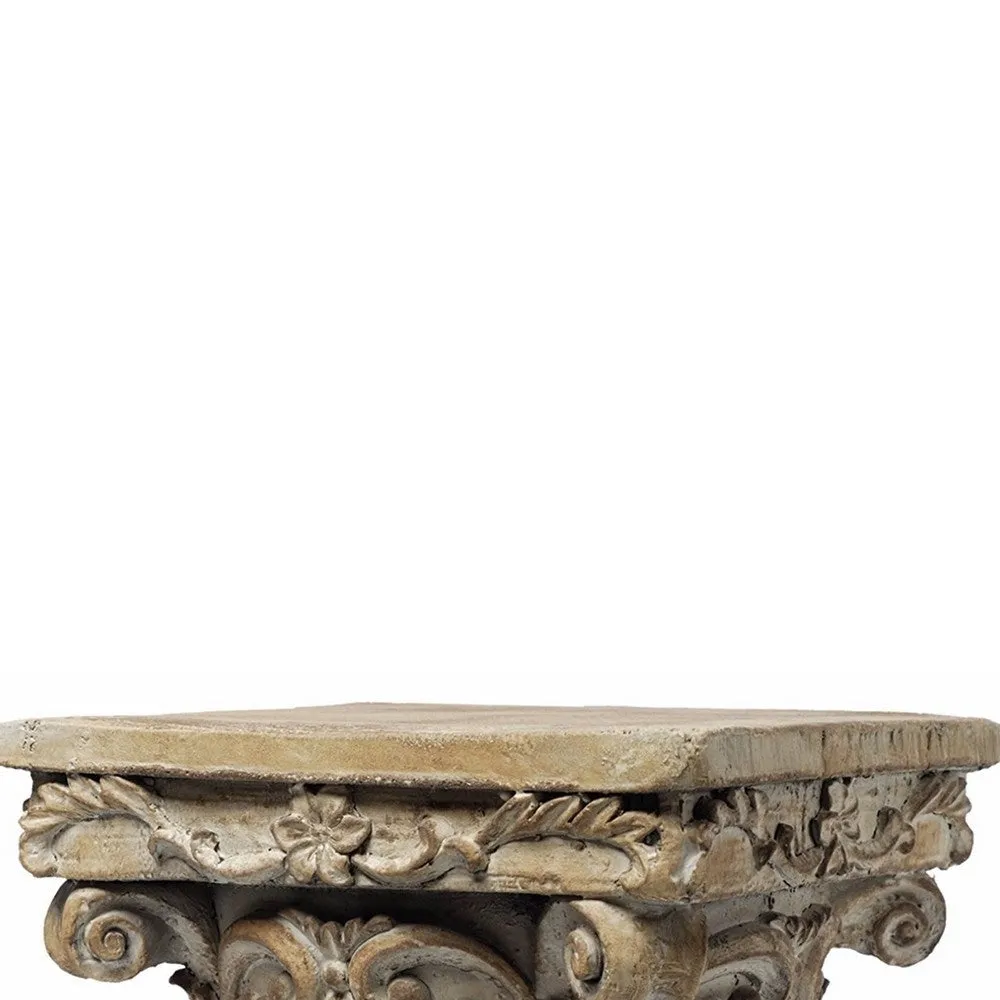 Aesthetic Resin Decorative Pedestal, Brown By Casagear Home