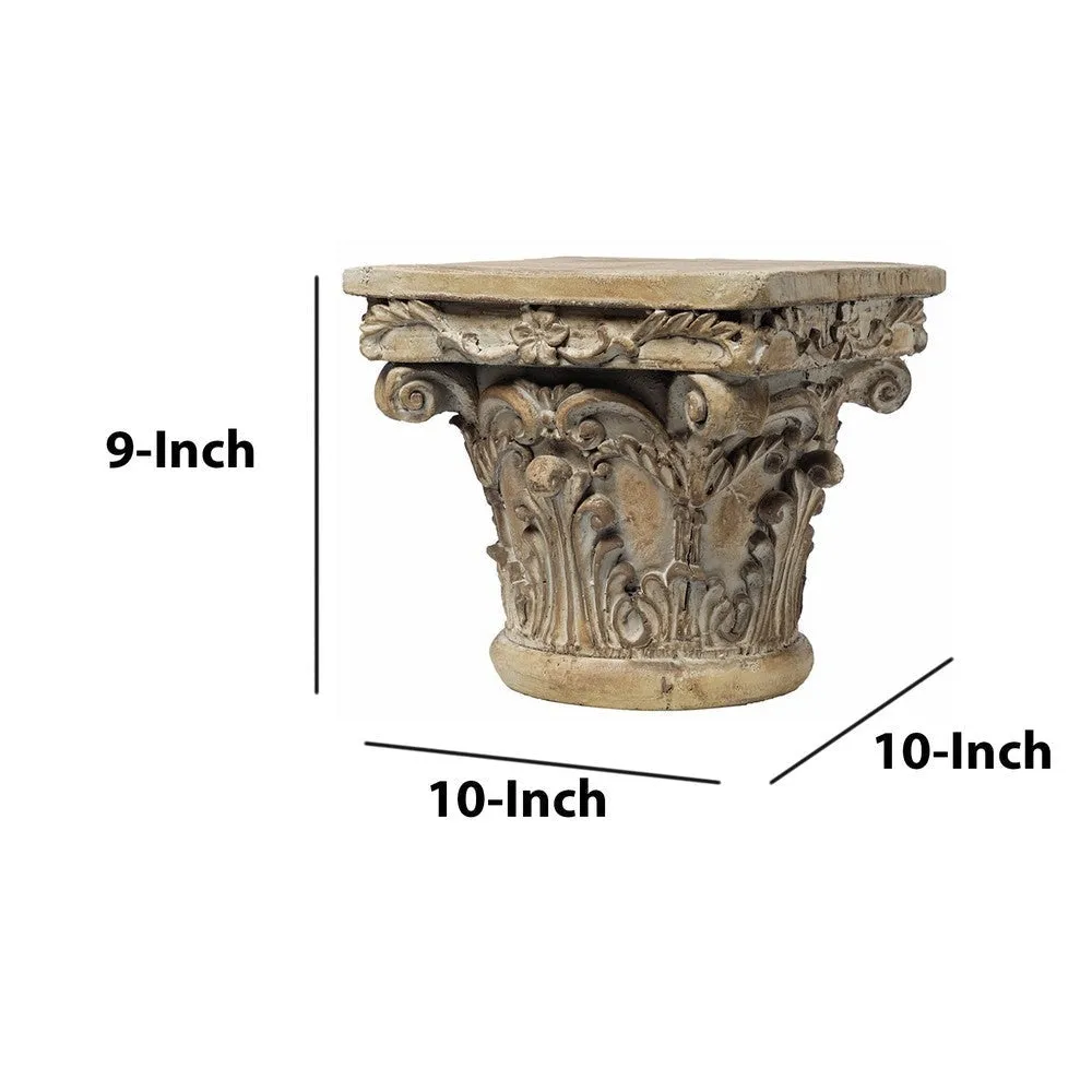 Aesthetic Resin Decorative Pedestal, Brown By Casagear Home