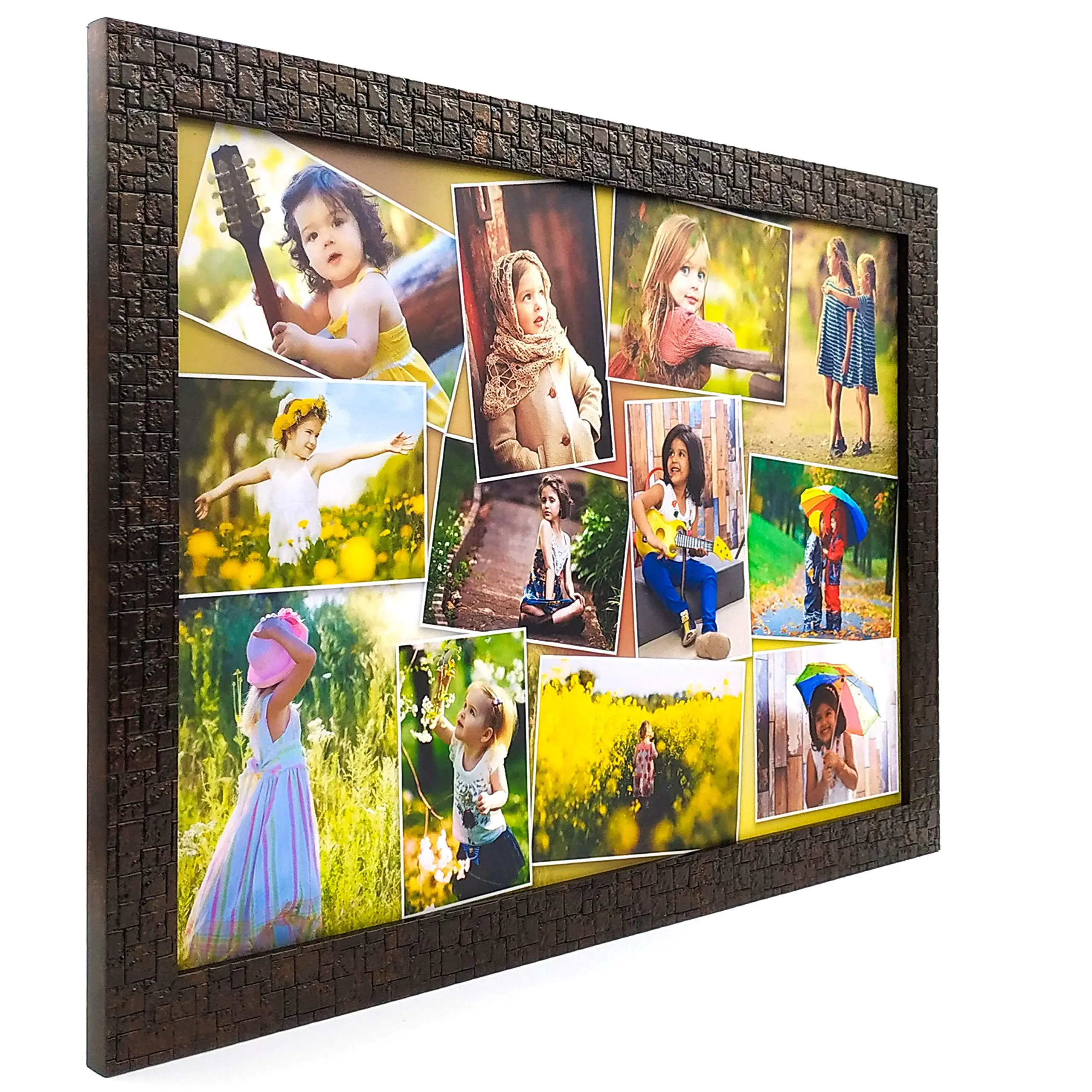 AJANTA ROYAL Wood Personalized Collage Photo Frames For Walls Decoration (Metallic, 12" X 18" Inch), Rectangular