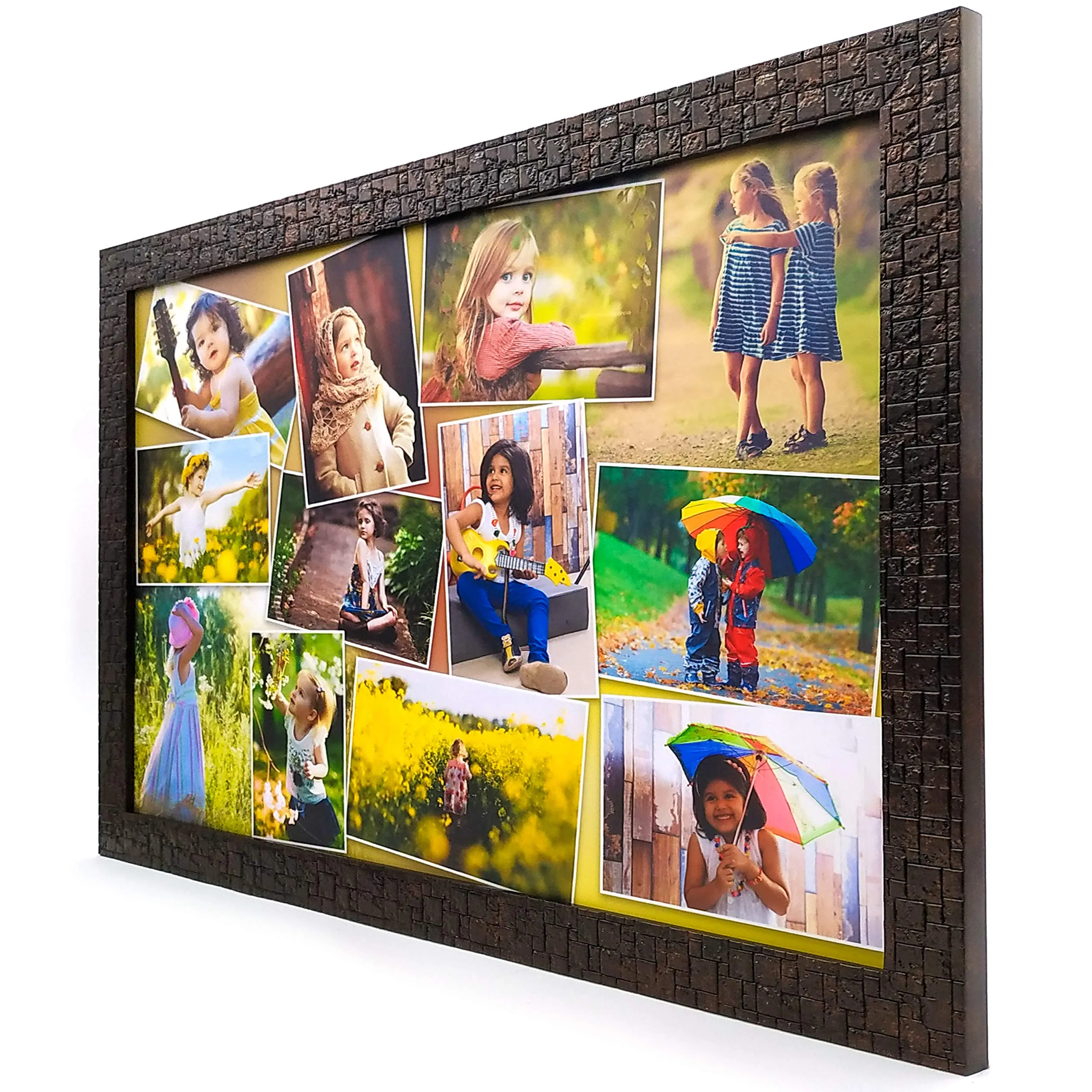 AJANTA ROYAL Wood Personalized Collage Photo Frames For Walls Decoration (Metallic, 12" X 18" Inch), Rectangular