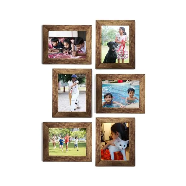 ARCANE DECOR Wall Photo Frames for Living Room - Photo Frames for Home Décor, Picture Frames for Wall Hanging Made with Premium Synthetic Wood, Gift for Every Function (6in x 8in, Rustic Gold)