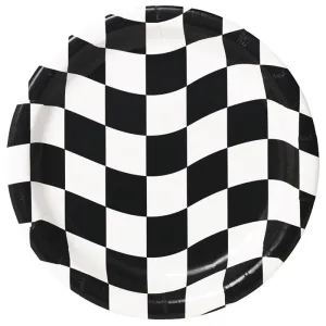 Black & White Check Paper Plates (8/Pkg)