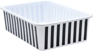 Black and White Stripes Large Plastic Storage Bin