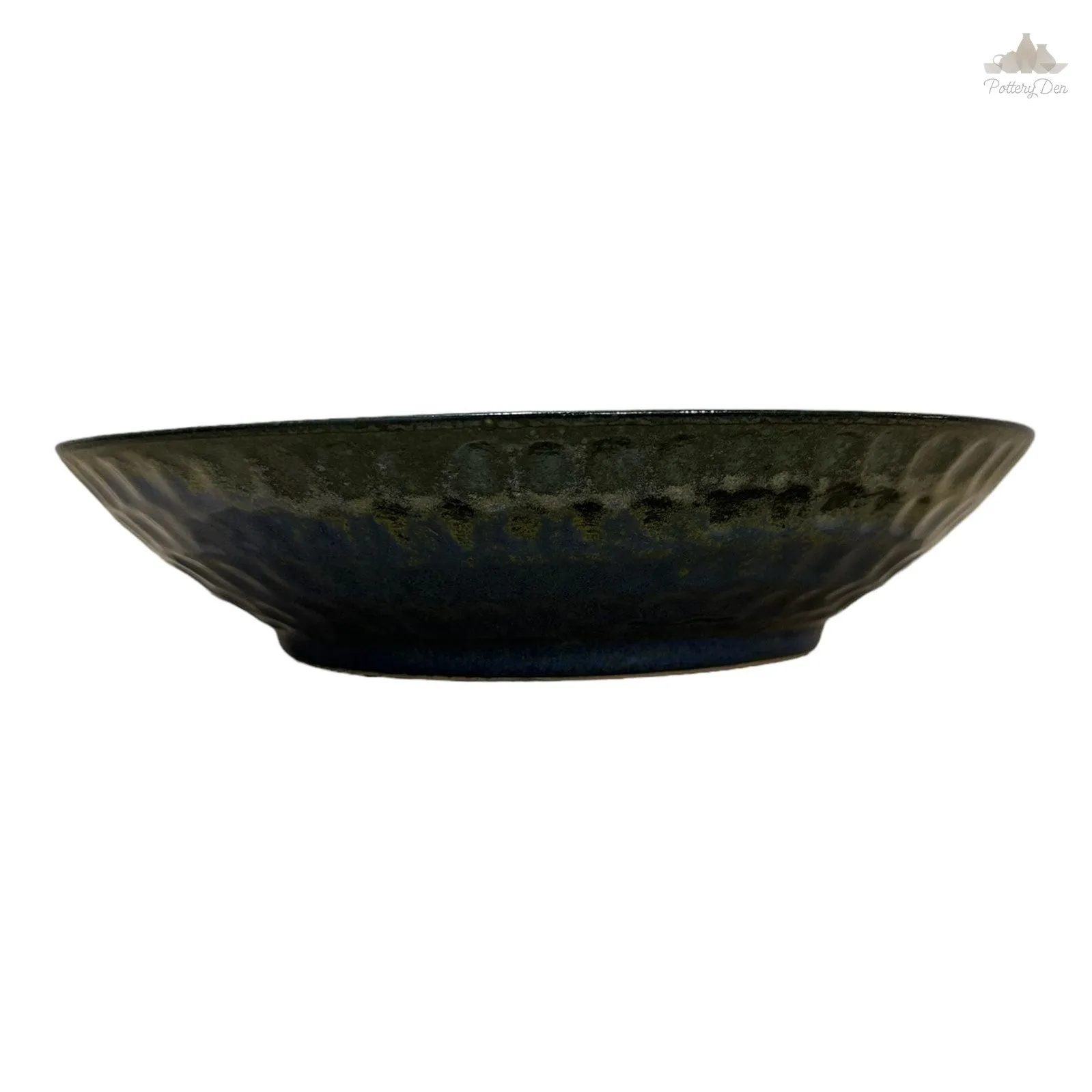 Blue Thumbprint Bowl | Height 5 cm | Diameter 24.5 cm | Hand Painted |  Set of 1 | Ceramic Pottery | Ideal for serving food items