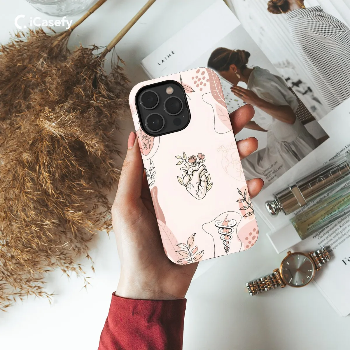 Boho Style Heart Phone Case iPhone Samsung Pixel & More