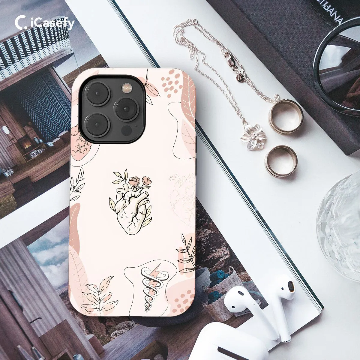 Boho Style Heart Phone Case iPhone Samsung Pixel & More