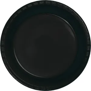 Bulk Black Velvet Plastic Banquet Plates 10.25 inch (240 per Case)