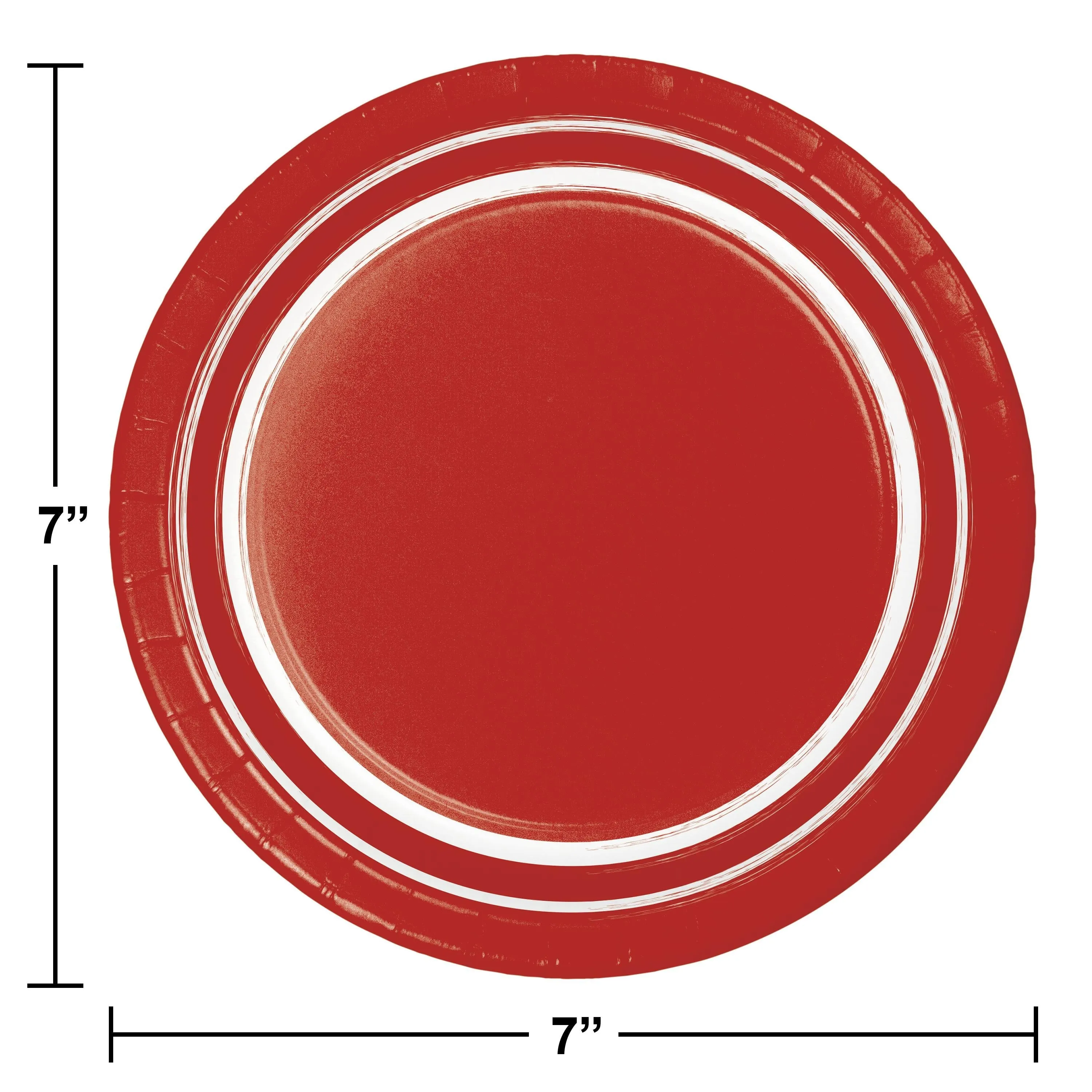 Bulk Classic Red 10ct Sturdy Style 6.75 Inch Paper Dessert Plate (120 per Case)