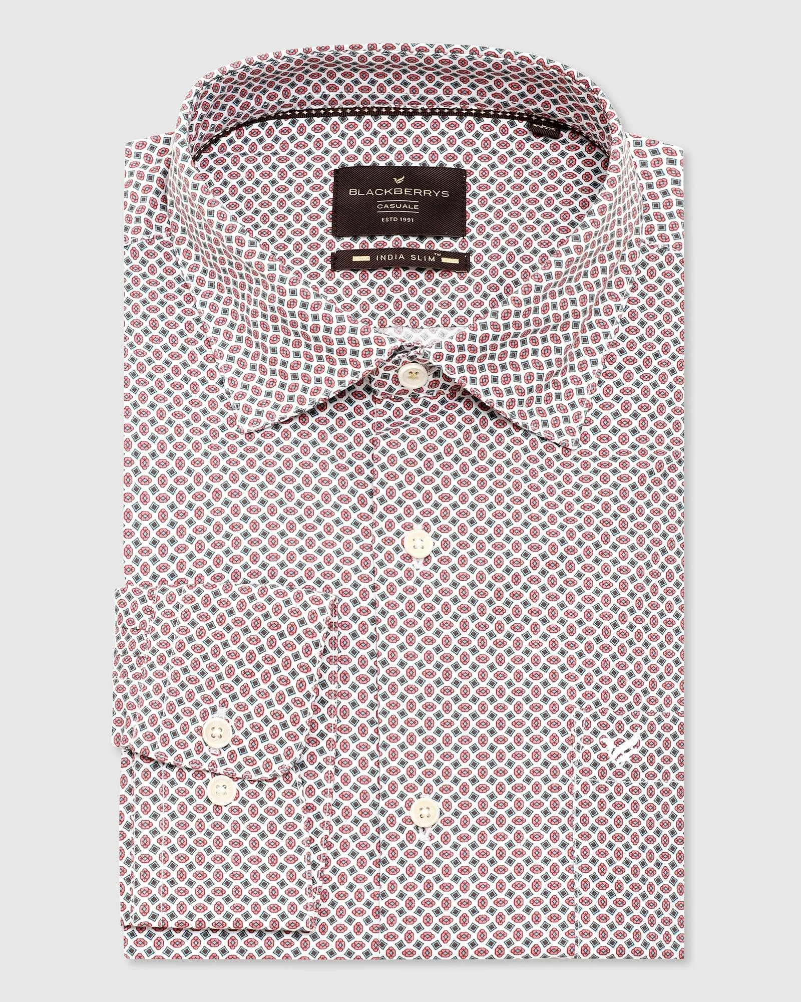 Casual Red Printed Shirt - Leo