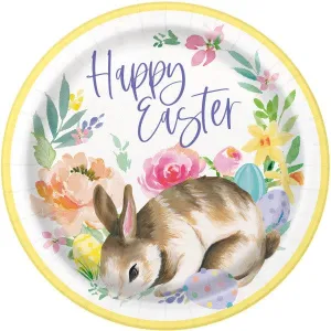 Classic Happy Easter Paper Party Plates x 8