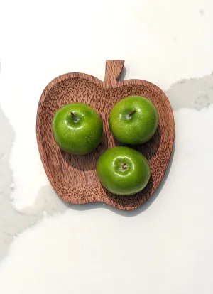 Coconut Wood Platter | Apple Shape Plate