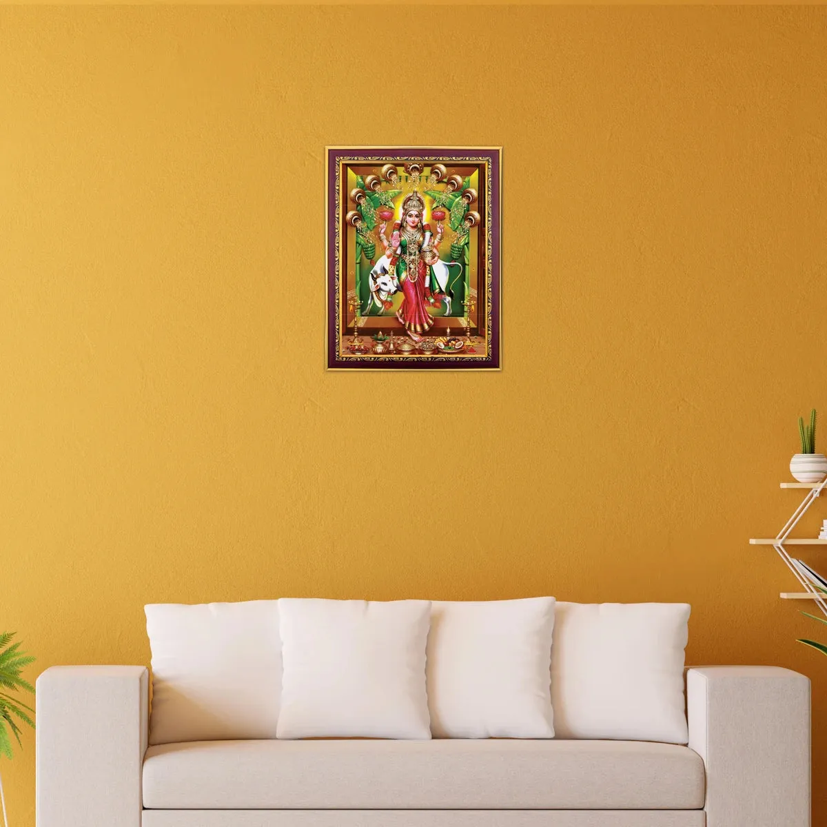 Cow with Lakshmi Photo Frame | Picture Frame for Pooja Room Decor