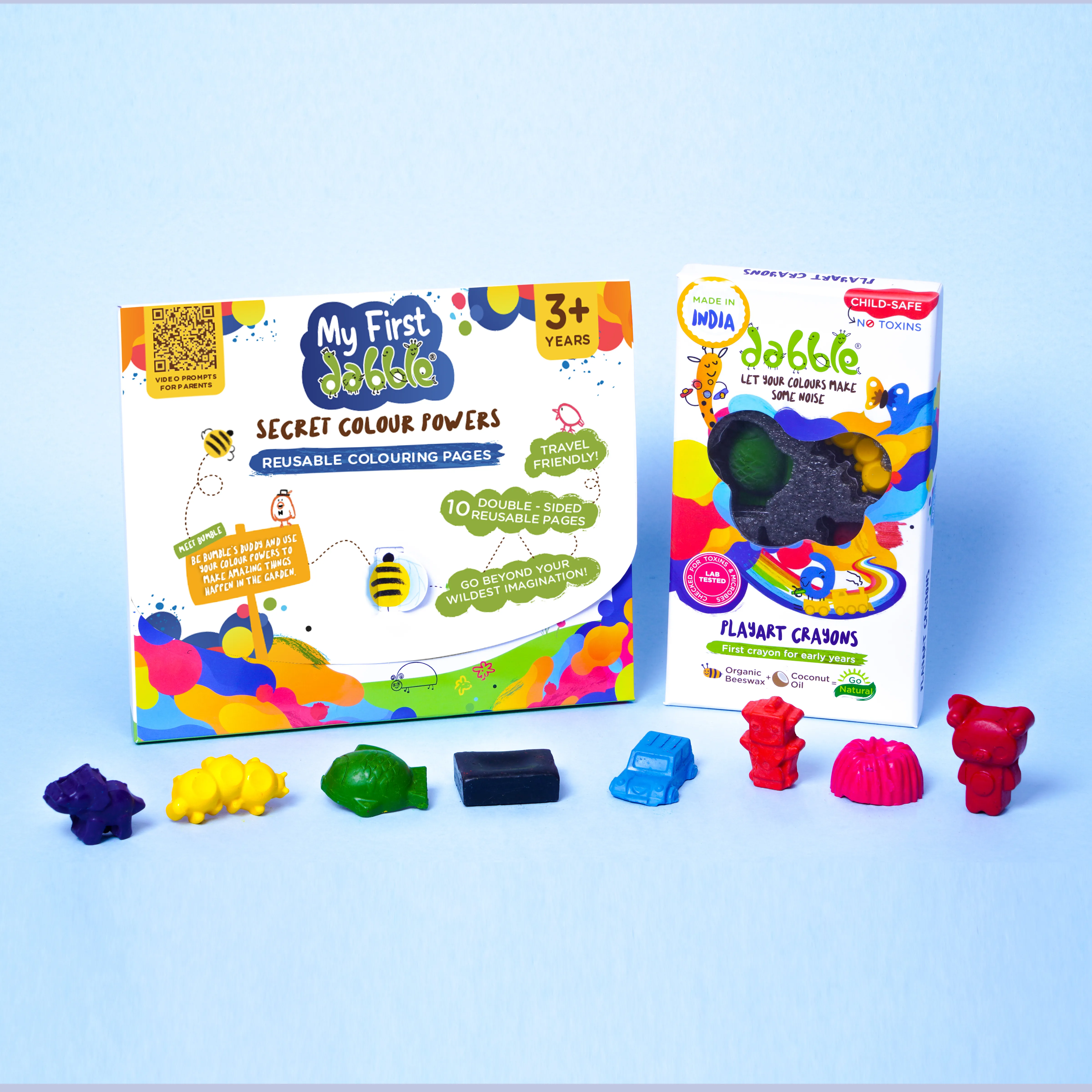 Dabble Reusable Colouring Pages   Crayons Combo Kit