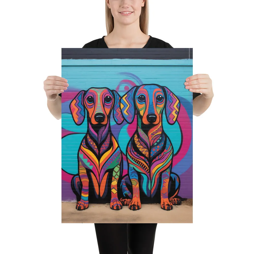 Dachshund Lover Colorful Modern Dog Art Poster Print