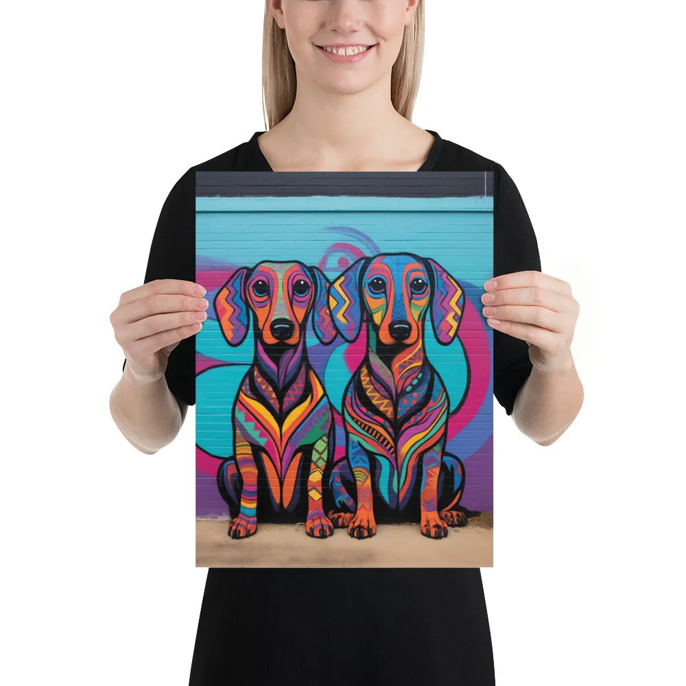 Dachshund Lover Colorful Modern Dog Art Poster Print