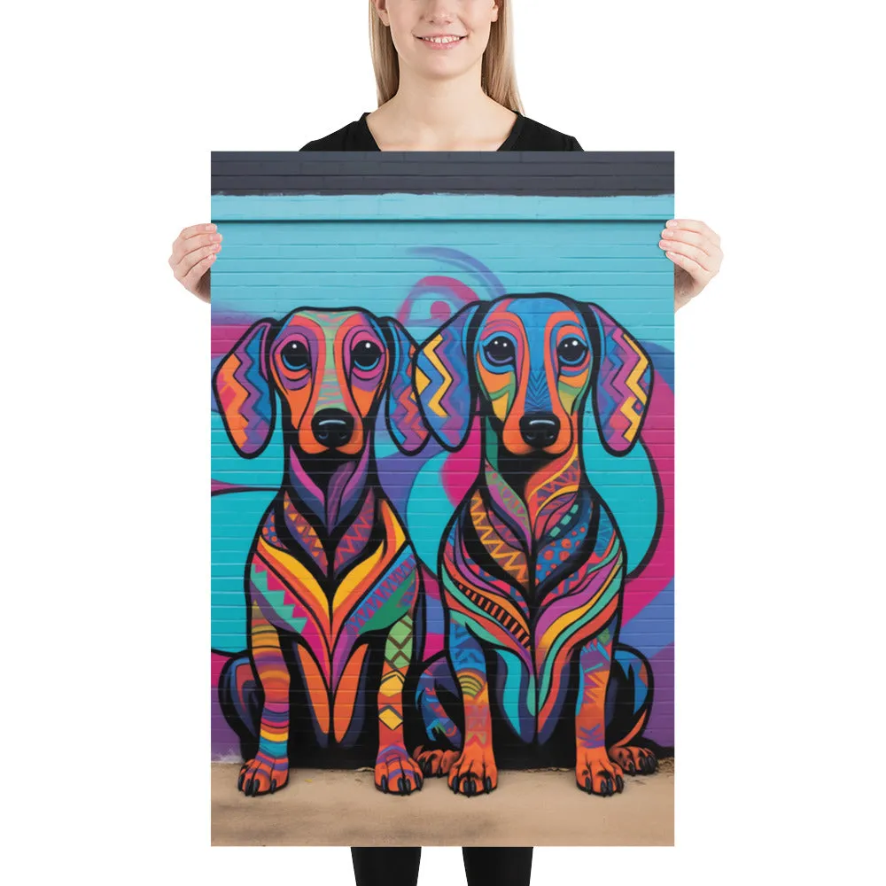 Dachshund Lover Colorful Modern Dog Art Poster Print