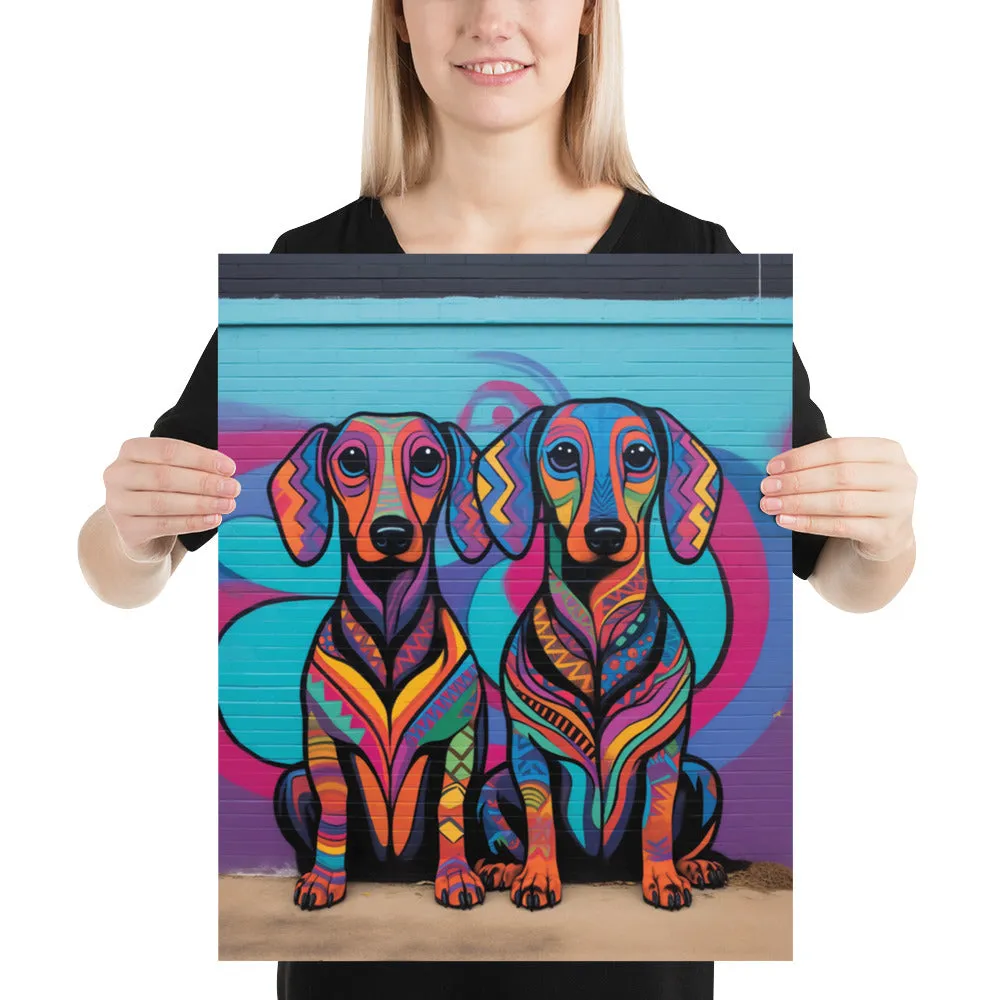 Dachshund Lover Colorful Modern Dog Art Poster Print