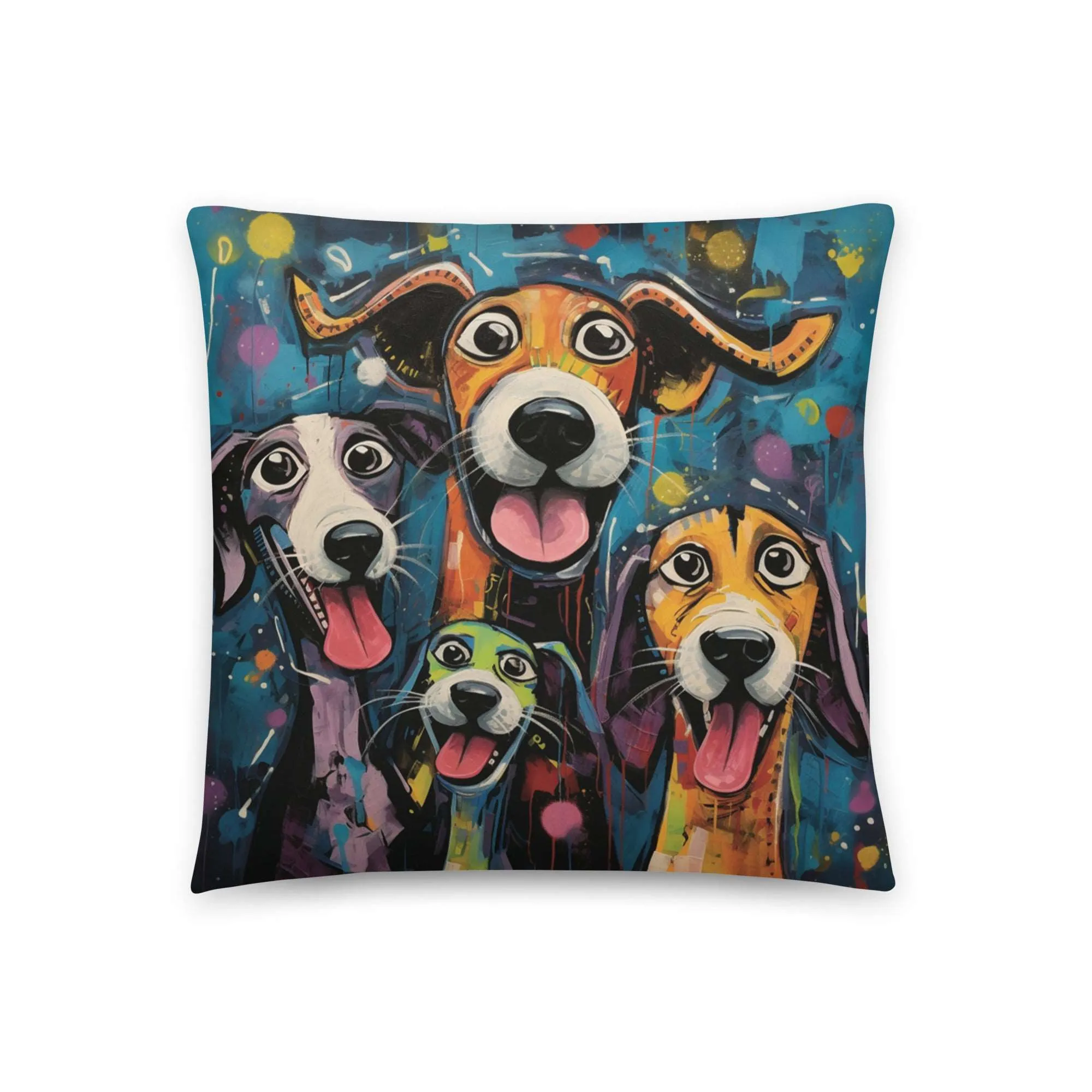 Dinner Time! Dog Art Original Design Throw Pillow