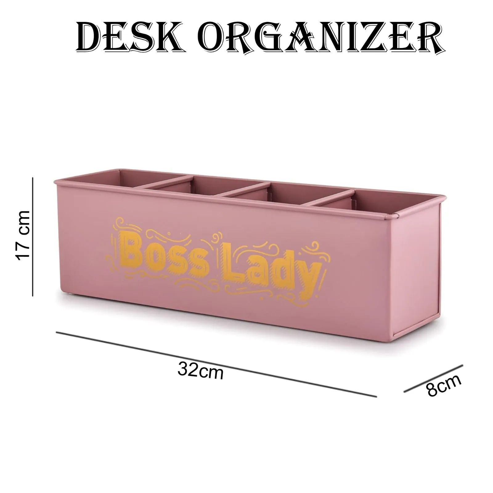 Elan Boss Lady All In One Multifunctional Office Supplies Desk Organizer- Mauve