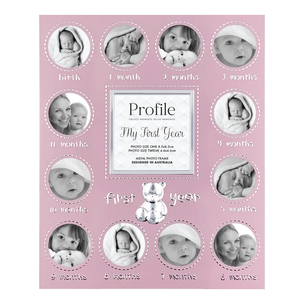 First Year Pink Metal Baby Frame 13 Photos