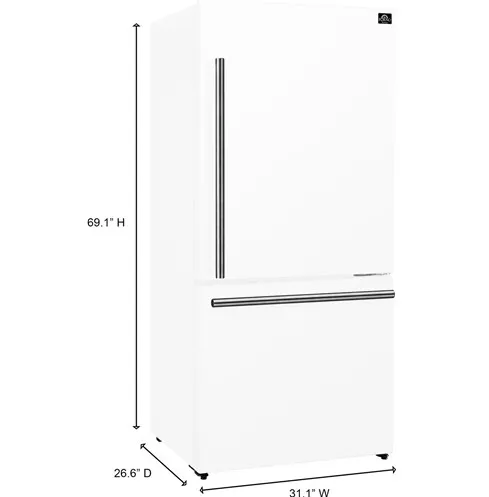 Forno Espresso 17 CF Bottom Mount Refrigerator, Right Swing - White