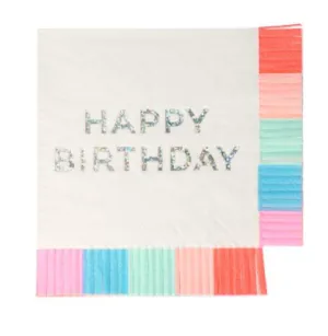 Happy Birthday Fringe Beverage Napkins