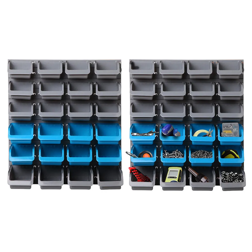 Heavy Duty 48 Bin Storage Rack Wall Mounted w/ Peg Board Giantz