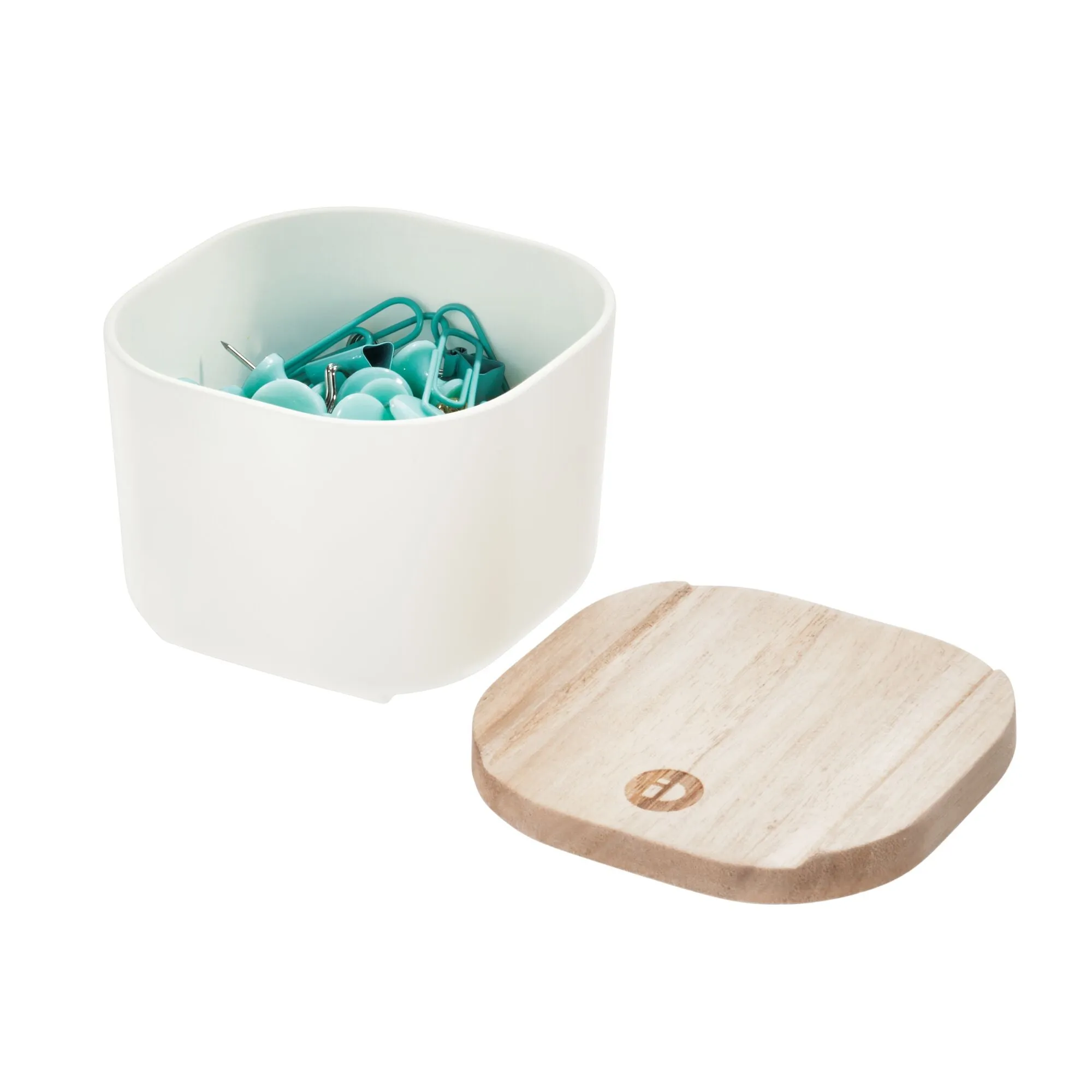 iDesign BPA-Free Compact Drawer Organizer Bin Paulownia Wood/Coconut