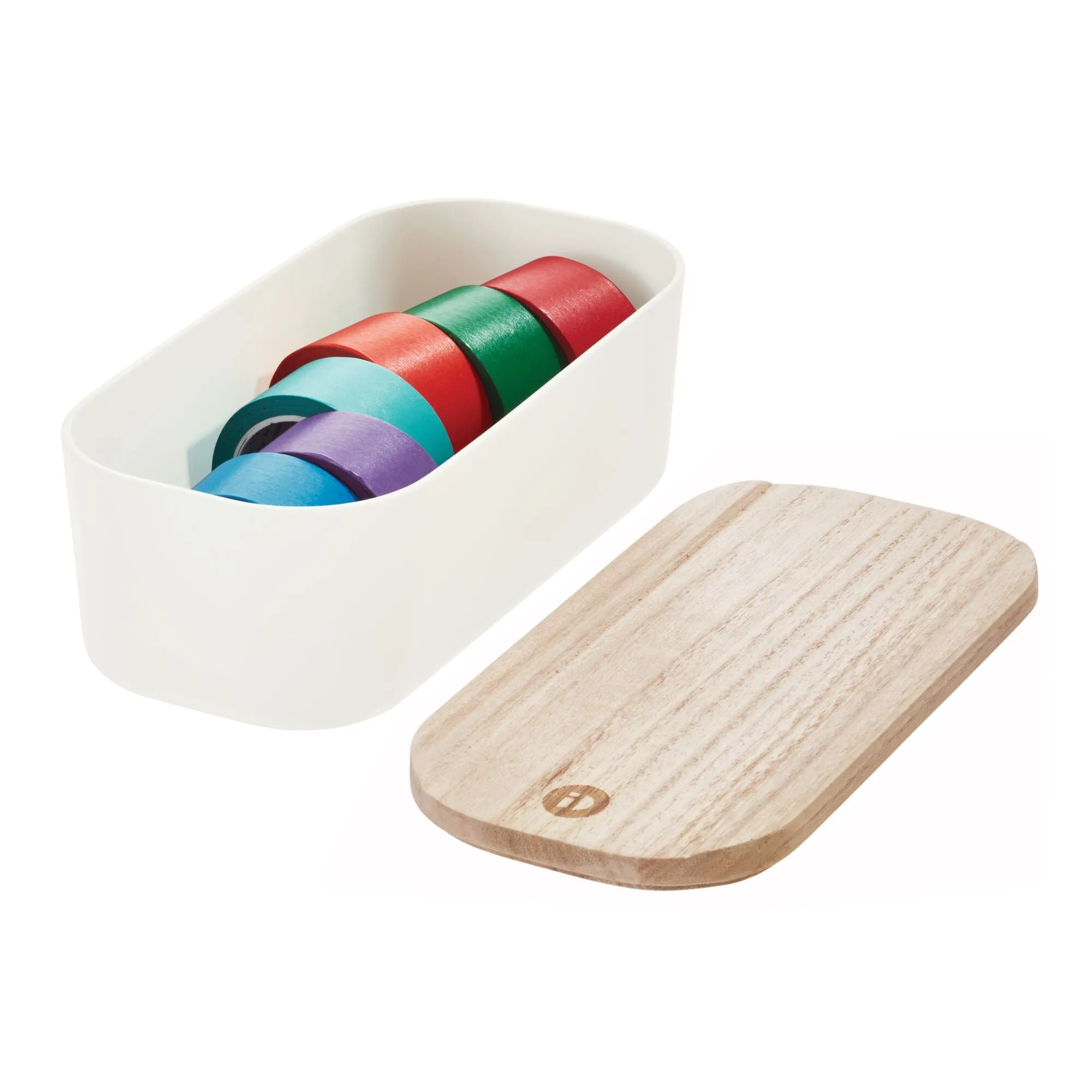 iDesign BPA-Free Compact Drawer Organizer Bin Paulownia Wood/Coconut