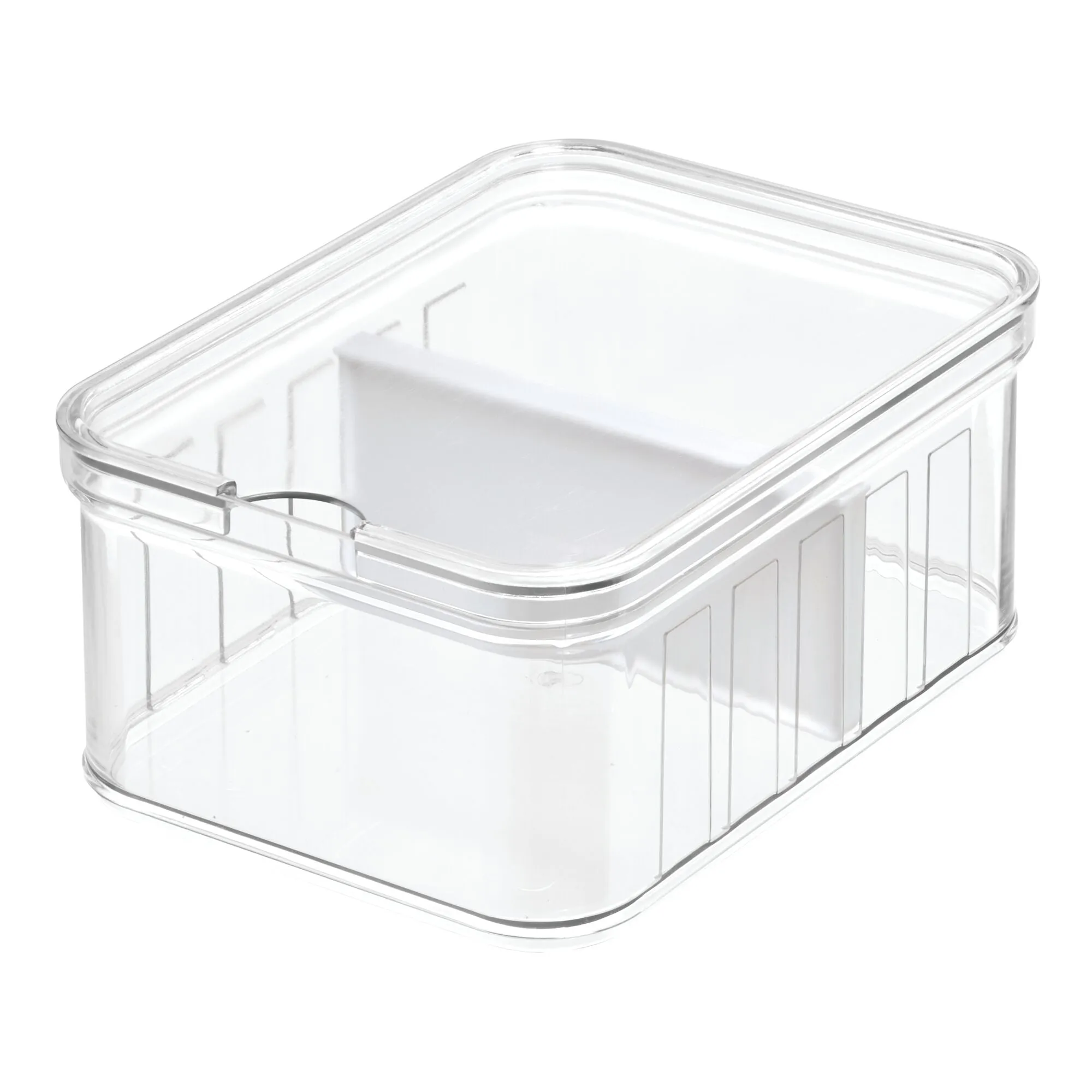 iDesign BPA Free Recycled Crisp Fridge Divided Bin 8.32"x 6.32"x 3.76"