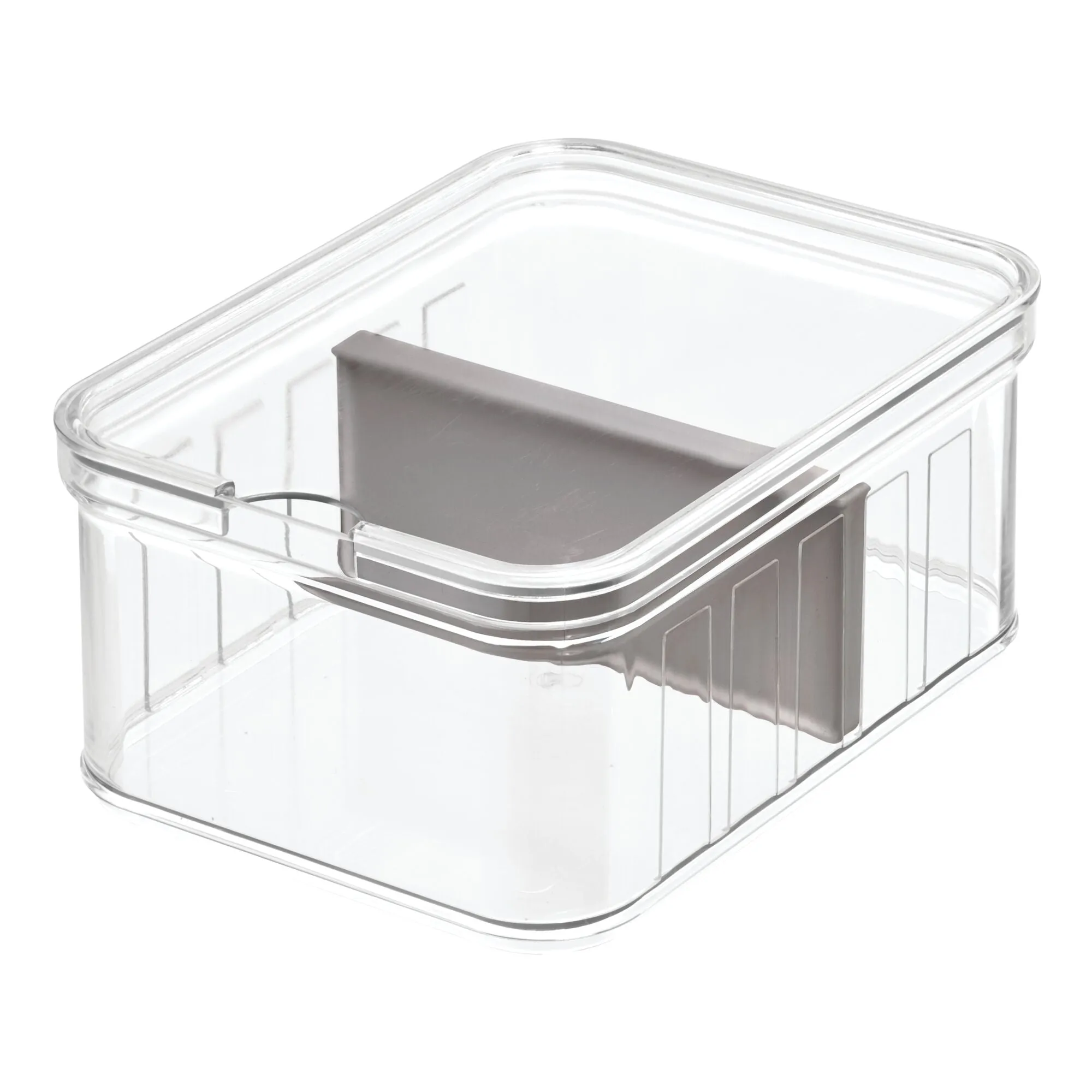 iDesign BPA Free Recycled Crisp Fridge Divided Bin 8.32"x 6.32"x 3.76"