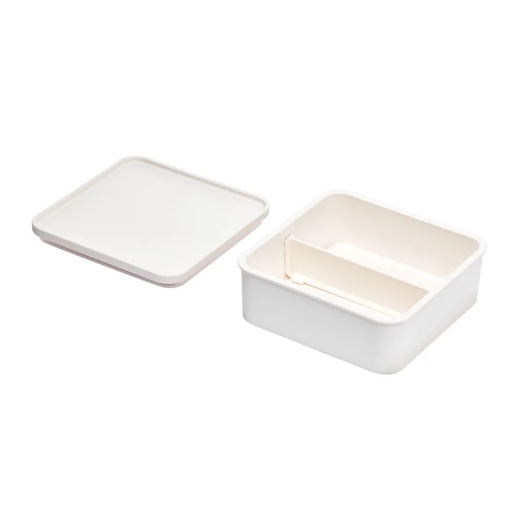 iDesign Eco Divided Food Storage Containers Made from Recycled Plastic with Lids in Coconut